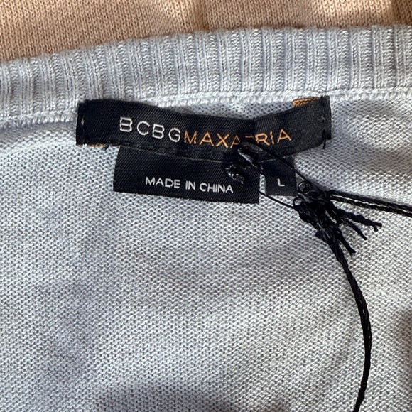 NWT BCBG MAXAXRIA Colorblock 3/4 Sleeve Sweater Dress L - Picture 7 of 8